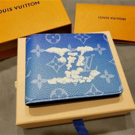 louis vuitton slender wallet clouds monogram blue|Louis Vuitton wallet clouds.